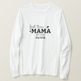 Camiseta primeira vez, mãe nova presente de dia de as mães