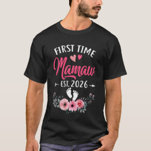 Camiseta Primeira Vez Mamãe Promovida a Mamaw Est 2026 Mãe