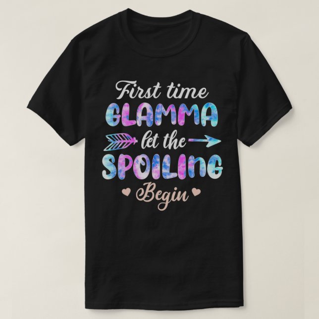 Camiseta Primeira Vez Que Glamma Deixa A Derramação Começar (Frente do Design)