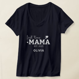 Camiseta primeira vez que mamãe espera presente de dia de a