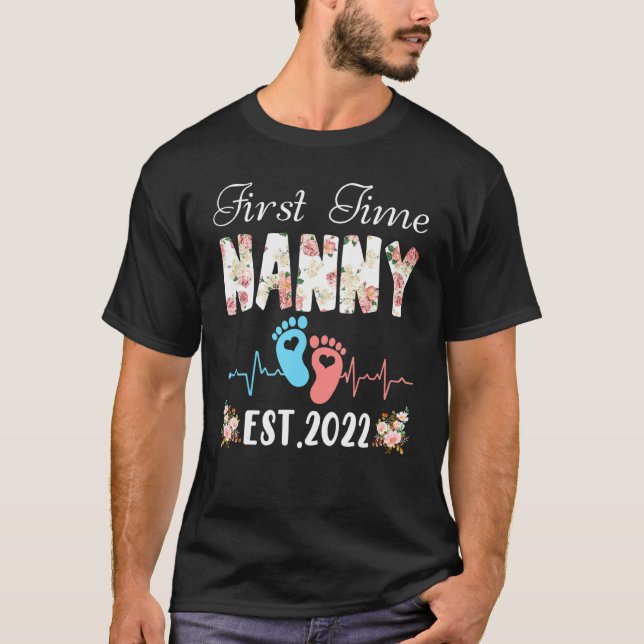 Camiseta Primeira Vez Que Nanny Aniversário Dia de as mães  (Frente)