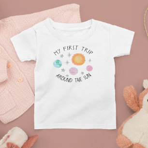 Camiseta Primeira Viagem ao redor do Sol Aniversário de 1 a