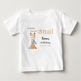 Camiseta Primeira Viagem ao Redor do Sol Girafa 1º Aniversá