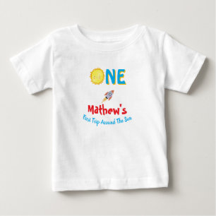 Camiseta Primeira viagem em torno do primeiro aniversario d