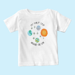Camiseta Primeira Viagem Em Torno Dos Planetas De Aniversár