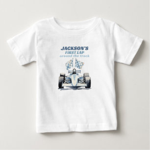 Camiseta Primeira Volta na Pista Carro de Corrida 1º Aniver