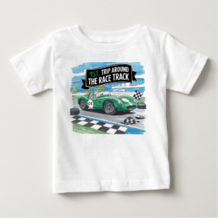 Camiseta Primeira Volta na Pista de Corrida Menino Aniversa