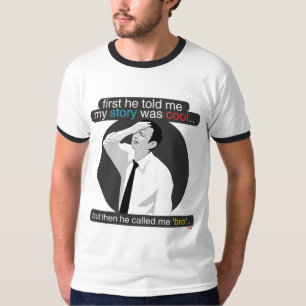 Camiseta primeiramente disse-me que minha história era