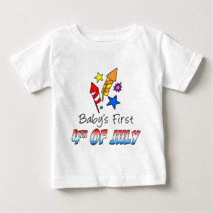 Camiseta Primeiro 4 de Julho do Bebê