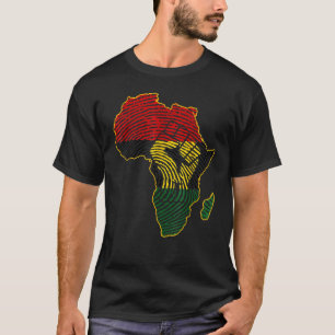 Camiseta Primeiro África mapeia sinalizador africano impres