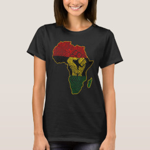 Camiseta Primeiro África mapeia sinalizador africano impres