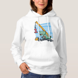 Camiseta primeiro aniversario 1 ano Dinossauro da grua móve