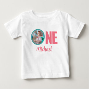 CAMISETA PRIMEIRO ANIVERSARIO BABY FECHA FOTO PERSONALIZADA