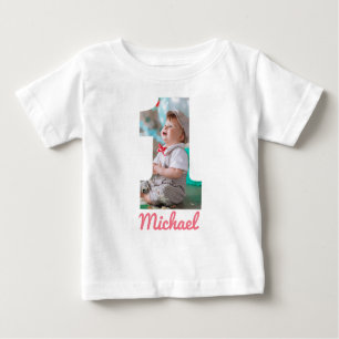 CAMISETA PRIMEIRO ANIVERSARIO BABY FECHA FOTO PERSONALIZADA