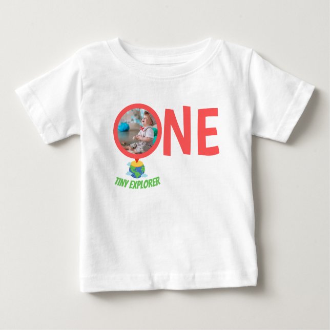 CAMISETA PRIMEIRO ANIVERSARIO BABY FECHA FOTO PERSONALIZADA (Frente)
