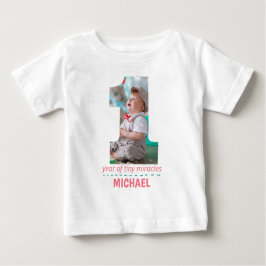CAMISETA PRIMEIRO ANIVERSARIO BABY FECHA FOTO PERSONALIZADA