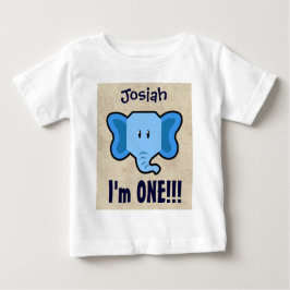 Camiseta primeiro aniversario Boy CHEVRON Um Ano Nome Perso