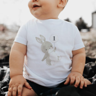Camiseta Primeiro aniversario Bunny Balloon