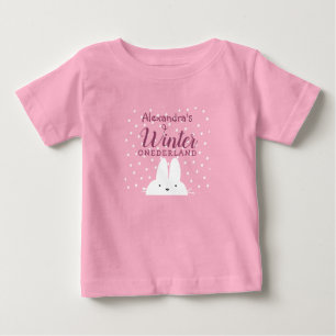 Camiseta primeiro aniversario Bunny Pink de inverno na Hola