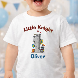 Camiseta Primeiro Aniversário Castelo Medieval & Cavaleiro