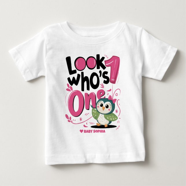 Camiseta Primeiro Aniversário Coruja Feliz (Frente)