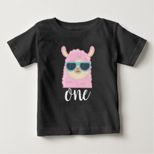 Camiseta Primeiro Aniversário, Cute Llama Face primeiro ani