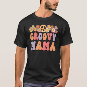 Camiseta Primeiro aniversario da família Retro Groovy Mama