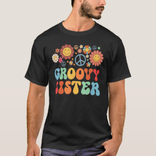 Camiseta Primeiro aniversario da Família Retro Groovy Siste