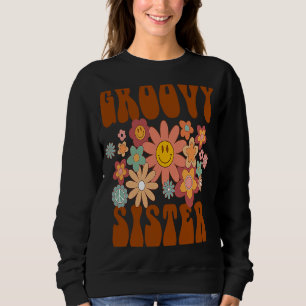 Camiseta Primeiro aniversario da Família Retro Groovy Siste