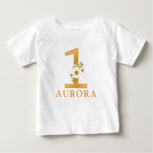 Camiseta Primeiro aniversario da Modern Daisy Flower Girl
