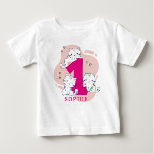 Camiseta Primeiro aniversário das meninas bonitos