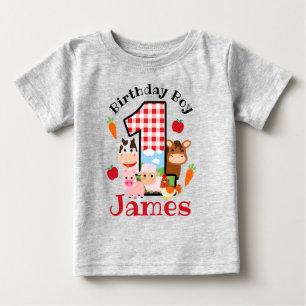 Camiseta Primeiro Aniversário de Animal de Fazenda Aniver