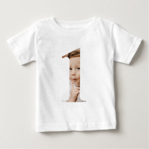 Camiseta Primeiro aniversario De Bebê Foto Personalizada