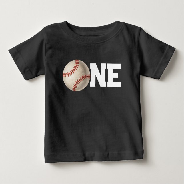 Camiseta Primeiro Aniversário de Beisebol com Um Ano (Frente)