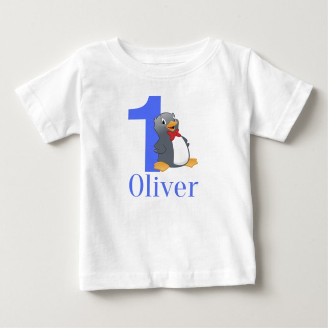Camiseta Primeiro aniversario de Blue Boys - Oliver Birthda (Frente)