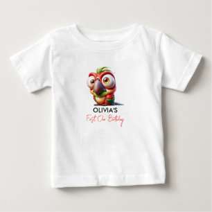 Camiseta Primeiro aniversario de Caricaturas de Papagaio Má