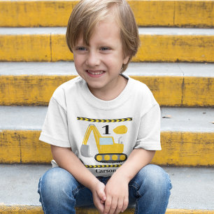 Camiseta primeiro aniversario de Carros de Construção legal
