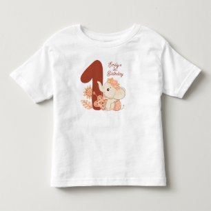 Camiseta Primeiro aniversario de elefante bebê