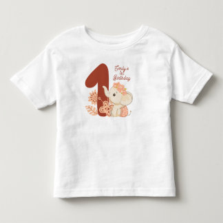 Camiseta Primeiro aniversario de elefante bebê