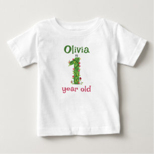 Camiseta Primeiro Aniversário de Flores e Trepadeiras