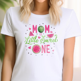 Camiseta primeiro aniversario de fruta de melancia rosa, mã