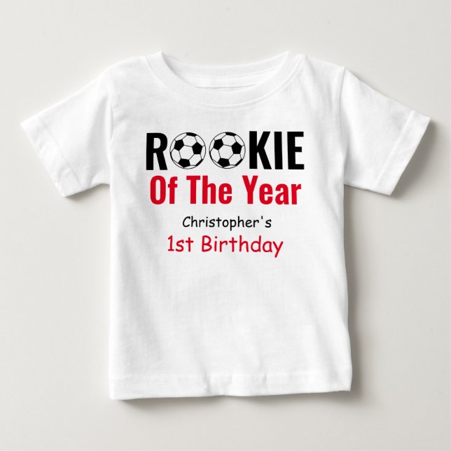 Camiseta Primeiro aniversario de futebol da Rookie (Frente)