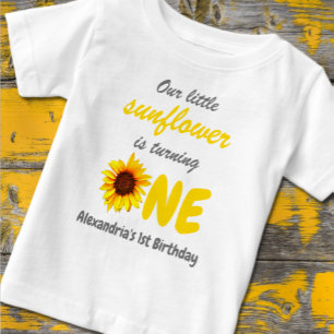 Camiseta Primeiro aniversario de girassol