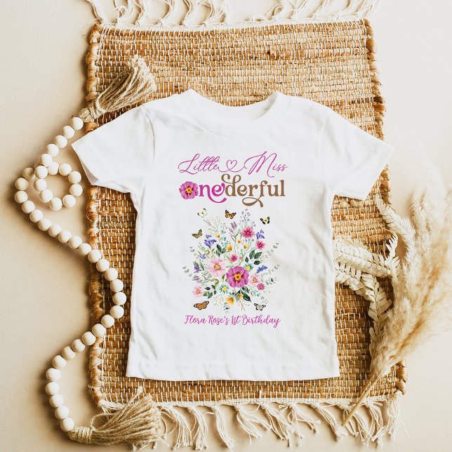 Camiseta Primeiro aniversario de Menina Única, Maravilhosa  (Criador carregado)