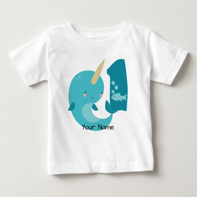 Camiseta Primeiro aniversario de Narwhal (Frente)