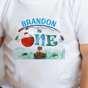Camiseta Primeiro aniversario de O-fish-al de pesca