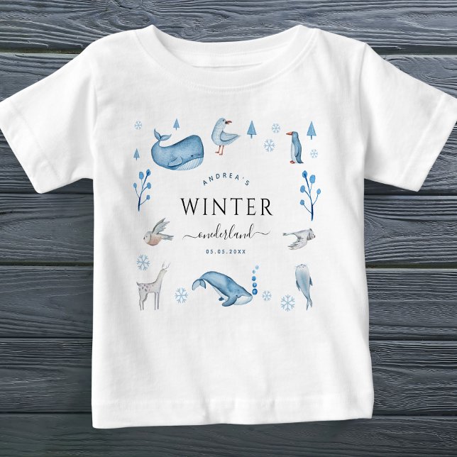 Camiseta Primeiro aniversario de Onederland Blue Winter (Criador carregado)