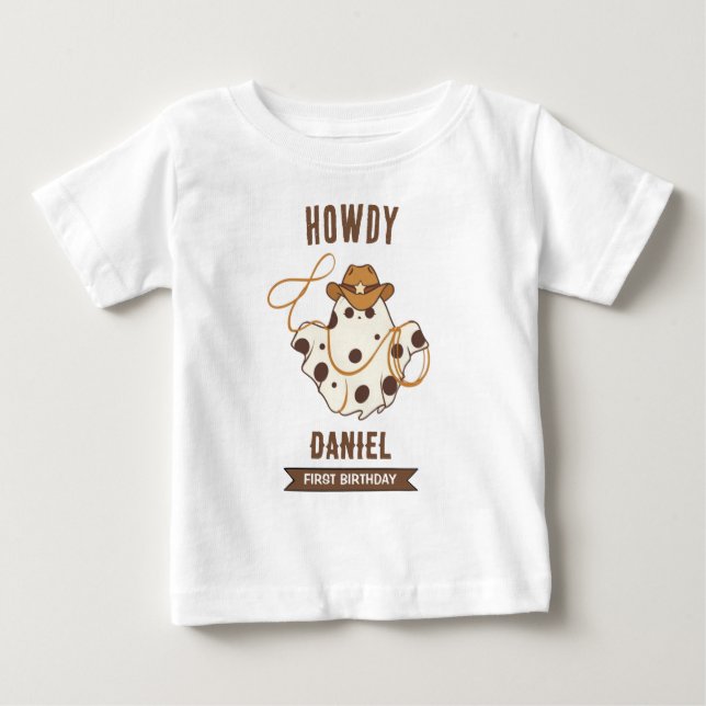 Camiseta Primeiro Aniversário do Cowboy Fantasma (Frente)