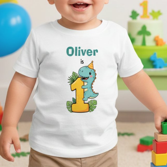 Camiseta Primeiro Aniversário do Dino (Criador carregado)