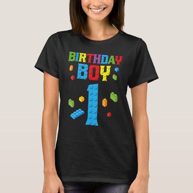 Camiseta Primeiro aniversario do Master Builder Boy 1 One Y (Frente)
